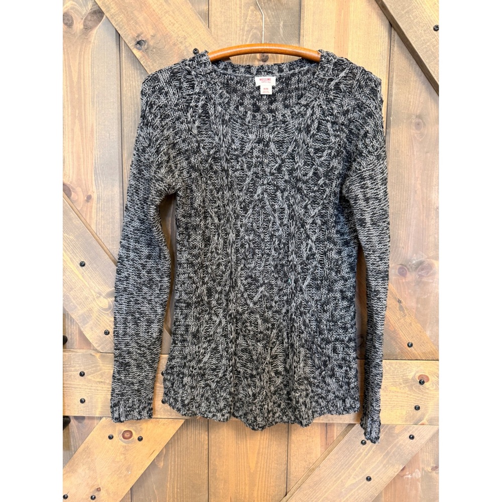 Mossimo Supply Co Sweater Womens Medium Gray Good Cable Knit Marled Pullover